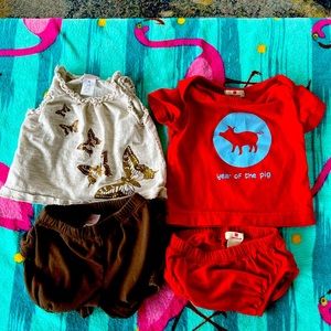 2 Sets of 3-6 Months Baby Girl Tops and Bottoms. Clean & Excellent Condition.